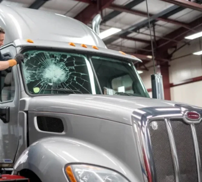 Professional truck windshield replacement service for cracked windshield in Dallas, TX